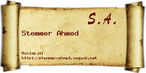 Stemmer Ahmed névjegykártya
